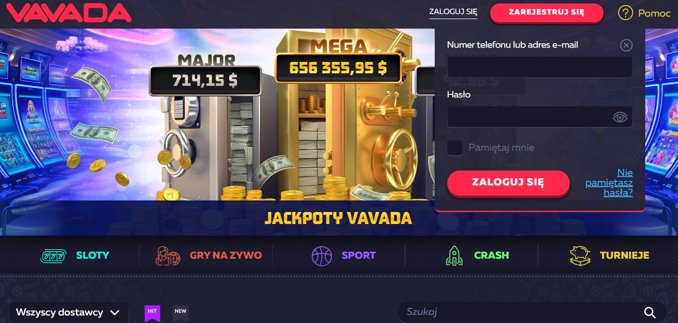 Vavada rejestracja online – formularz zakładania konta krok po kroku